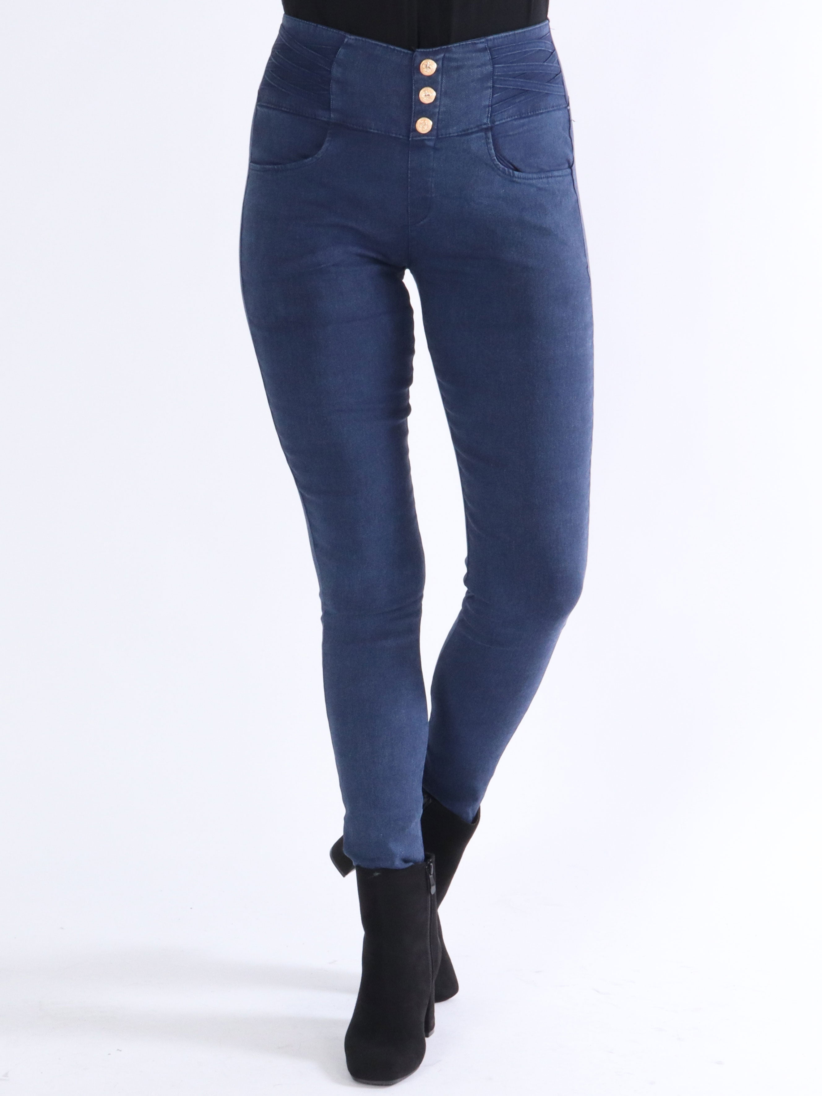 Natascha - Elastiske leggings i jeanslook